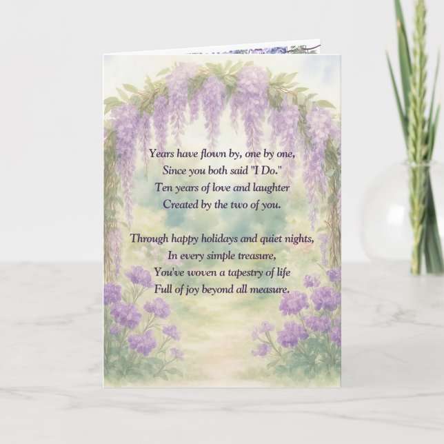 10th Anniversary Wisteria Arch In a Garden Card (Front)