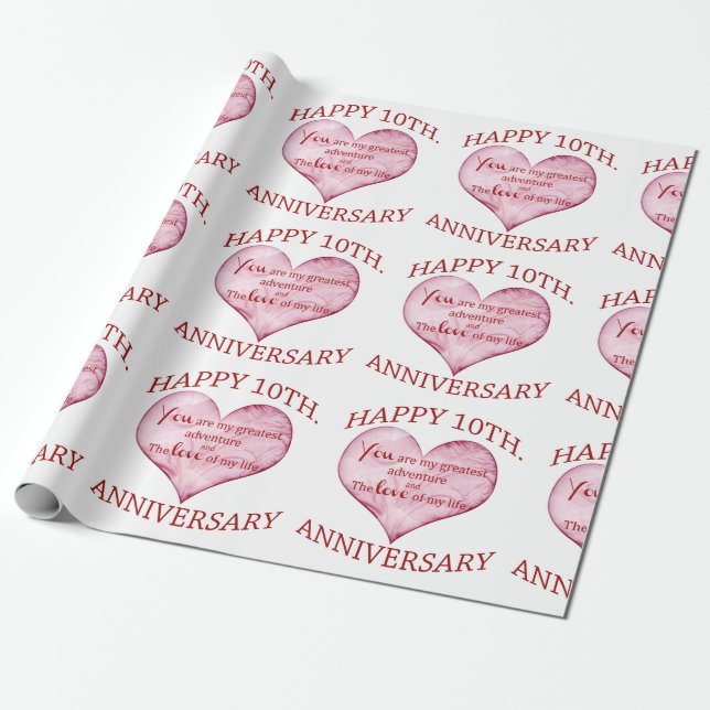 10th. Anniversary Wrapping Paper (Unrolled)