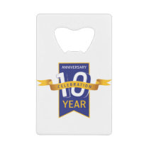 10th Anniversary Year Celebration Credit Card Bottle Opener