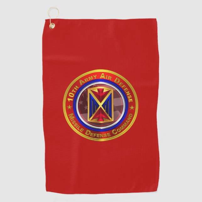 10th Army Air and Missile Defense Command Golf Towel (Front)