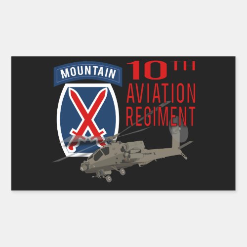10th Aviation Regiment _ Apache Rectangular Sticker