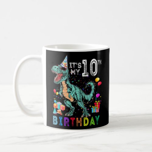 10th Birthday 10 Year Old Boy Dino Rex Dinosaur 1  Coffee Mug
