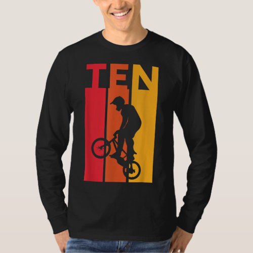 10th Birthday 10 Years Old Kids Bmx Bike Lover B_d T_Shirt