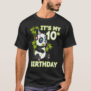 10th Birthday  10 Years Old Party Animal Panda T-Shirt
