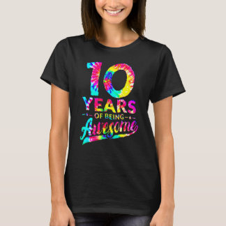 10th Birthday 10 Years Old Tie Dye Awesome Men Wom T-Shirt