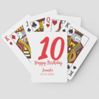 10th birthday add name date year red template 