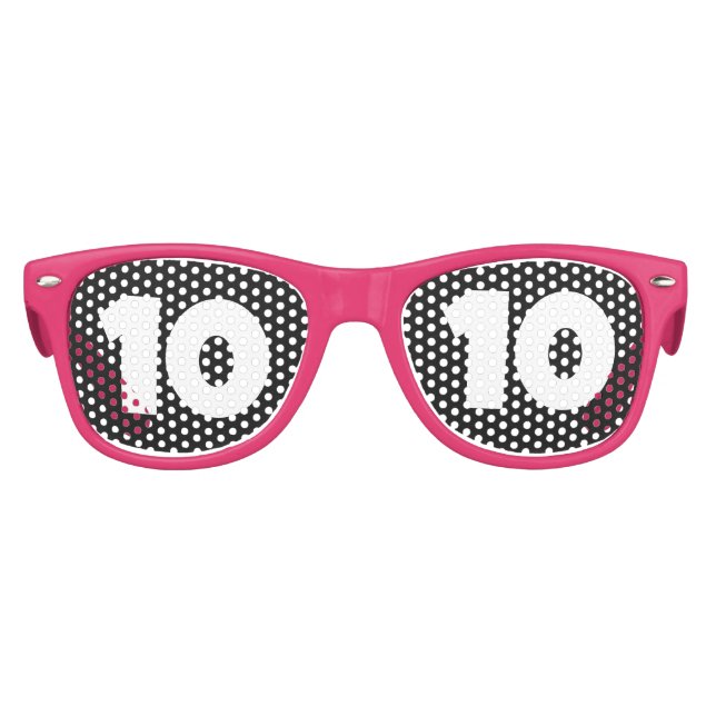 10TH BIRTHDAY AGE 10 PARTY SUNGLASSES SHADES (Front)