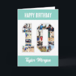 10th Birthday Anniversary Number 10 Photo Collage Card<br><div class="desc">Celebrate 10th birthday or wedding anniversary with this printable photo collage. Choose your favorite photos for display. Customize the name, text and date to fit your occasion. This will be a lovely keepsake with personalized message to look back on with family and friends. If you need any other number as...</div>