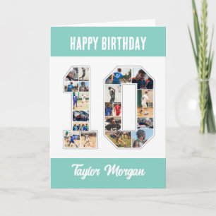 10th Birthday Anniversary Number 10 Photo Collage Card