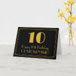 [ Thumbnail: 10th Birthday: Art Deco Inspired Look "10" + Name Card ]