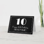 [ Thumbnail: 10th Birthday ~ Art Deco Inspired Look "10", Name Card ]