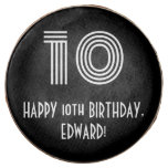 [ Thumbnail: 10th Birthday - Art Deco Inspired Look "10", Name ]