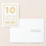 [ Thumbnail: 10th Birthday - Art Deco Inspired Look "10" & Name Foil Card ]