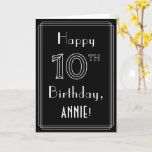 [ Thumbnail: 10th Birthday: Art Deco Style # 10 & Custom Name Card ]