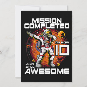 10th Birthday Astronaut 10 Years Old Outer Space B Invitation