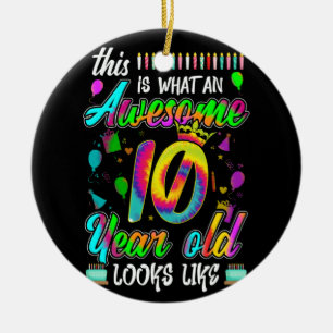 10th Birthday Awesome 10 Year Old Looks Like Ceramic Ornament