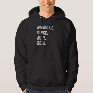 10th Birthday Awesome Since July 2012 10 Years Ol Hoodie