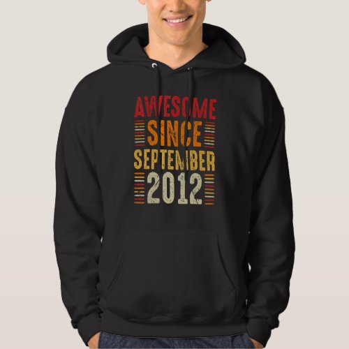 10th Birthday  Awesome Since September 2012 10 Yea Hoodie