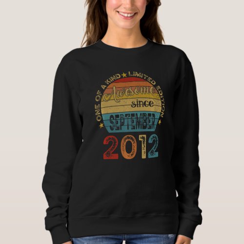 10th Birthday  Awesome Since September 2012 10 Yea Sweatshirt