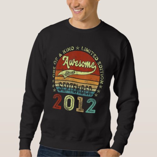 10th Birthday  Awesome Since September 2012 10 Yea Sweatshirt