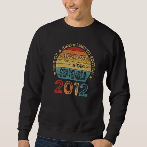 10th Birthday  Awesome Since September 2012 10 Yea Sweatshirt