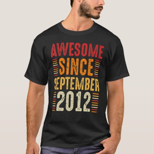 10th Birthday  Awesome Since September 2012 10 Yea T_Shirt