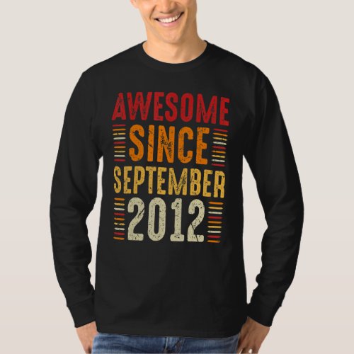 10th Birthday  Awesome Since September 2012 10 Yea T_Shirt