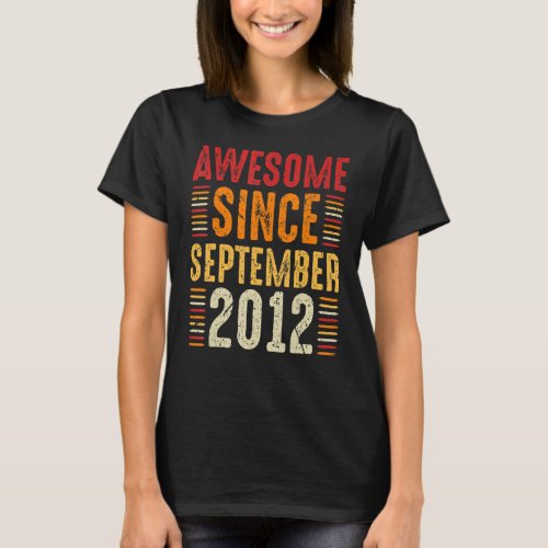 10th Birthday  Awesome Since September 2012 10 Yea T_Shirt