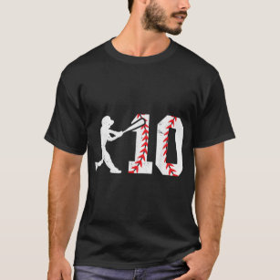 10th Birthday Baseball Big Number Ten 10 Year Old  T-Shirt
