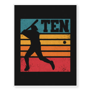 10th Birthday Baseball Softball Temporary Tattoos