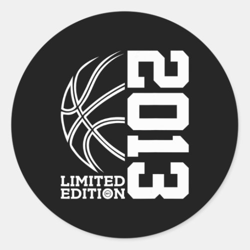 10th Birthday Basketball Limited Edition 2013 2 Classic Round Sticker