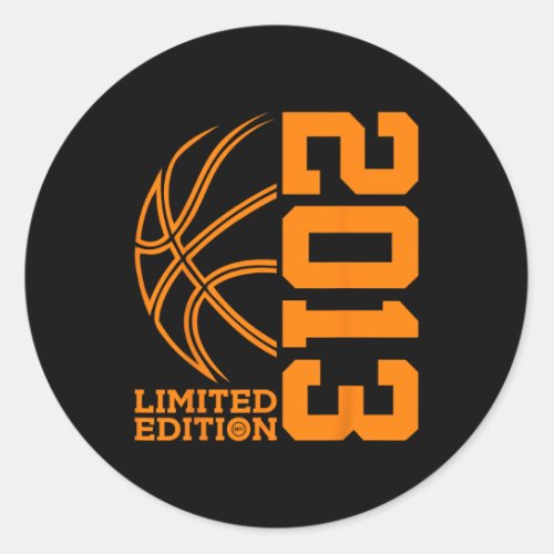 10th BIRTHDAY BASKETBALL LIMITED EDITION 2013  Classic Round Sticker