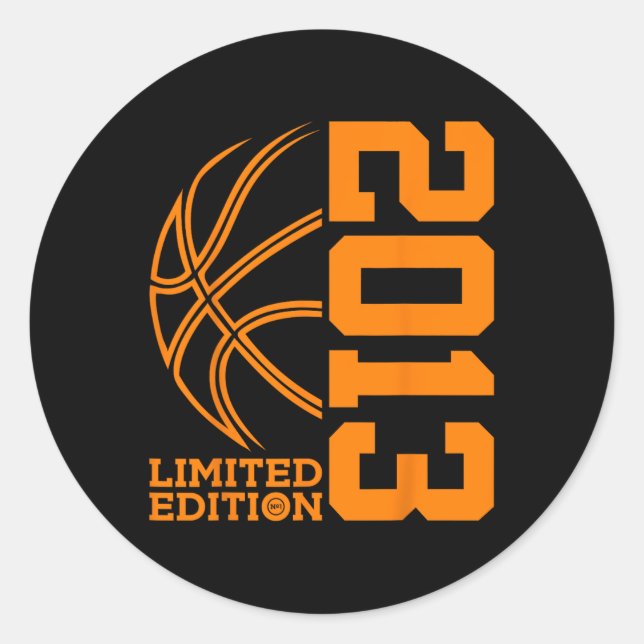 10th BIRTHDAY BASKETBALL LIMITED EDITION 2013  Classic Round Sticker (Front)