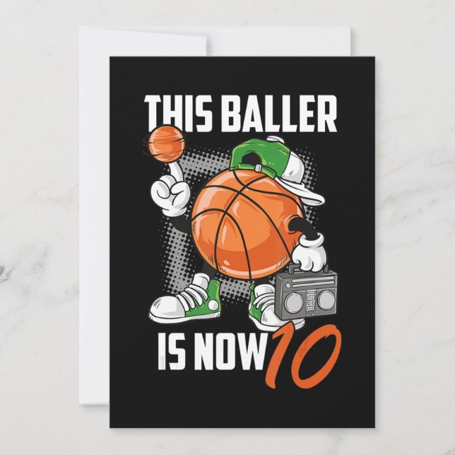 10th Birthday Basketball Player Funny 10 Years Old Holiday Card (Front)