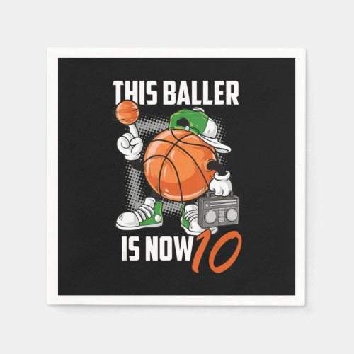 10th Birthday Basketball Player Funny 10 Years Old Napkins