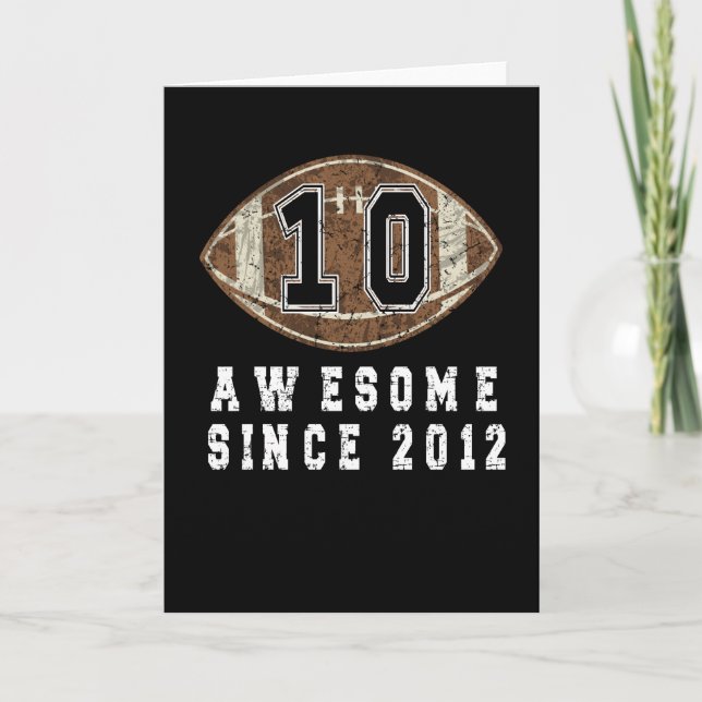 10th Birthday Born In 2012 Football Boy 10 Year Card (Front)