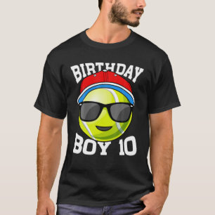 10Th Birthday Boy 10 Years Old Tennis Player Kids T-Shirt