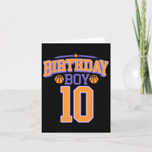 10th Birthday Boy Bysketbyll Lover 10 Years Old Bd Card