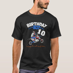 10th Birthday Boy Dirt Bike Kids 10 Years Old Boys T-Shirt