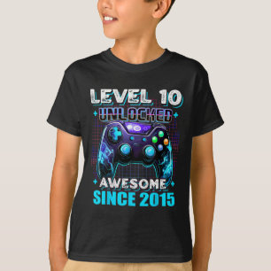 10th Birthday Boy Level 10 Gamer 10 Year Video Gam T-Shirt