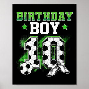 10th Birthday Boy Soccer 10 Year Old Sport 10yr Bo Poster