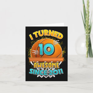 10th Birthday Bysketbyll I Turned 10 Year Old Gift Card