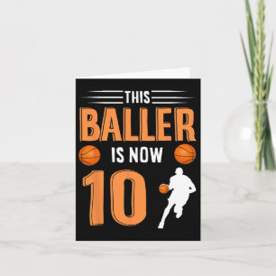 10th Birthday Bysketbyll This Byller Is Now 10 Card