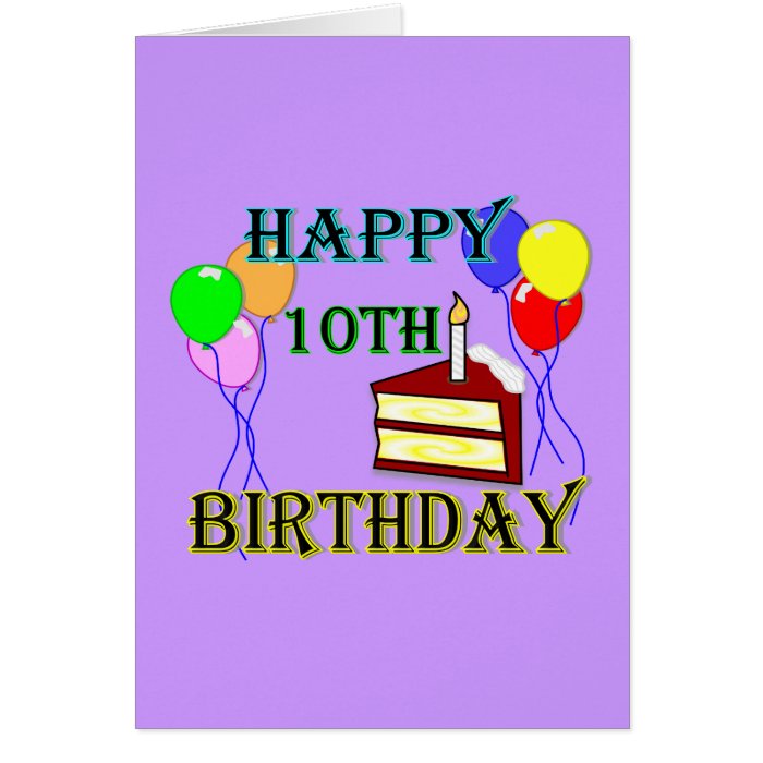 10th Birthday Cake Birthday Design Cards