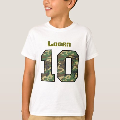 10th Birthday Camo One Year Custom Name V011A T_Shirt