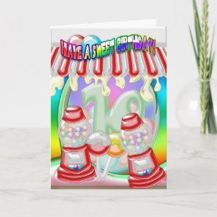 10th Birthday Card - Sweet Birthday - Gumballs And