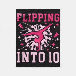 10th Birthday Cheerleader Ten Year Old Cheerleadin Fleece Blanket