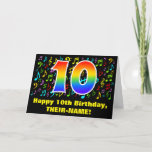 [ Thumbnail: 10th Birthday: Colorful Music Symbols & Rainbow 10 Card ]