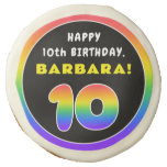 [ Thumbnail: 10th Birthday: Colorful Rainbow # 10, Custom Name ]