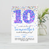 10th Birthday Confetti Invitation (Standing Front)